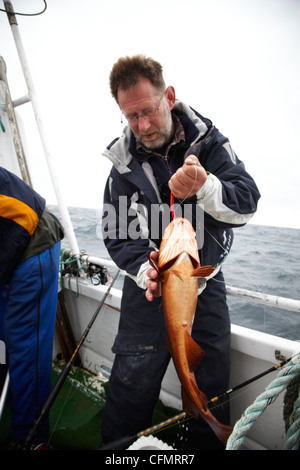 Les pêcheurs lors d'une course en Norvège en 2010. Le poisson. Sportfiskare Norge Banque D'Images