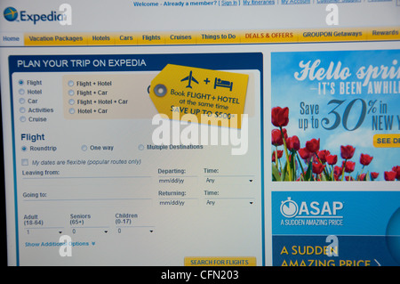 Site web capture d'Expedia Banque D'Images