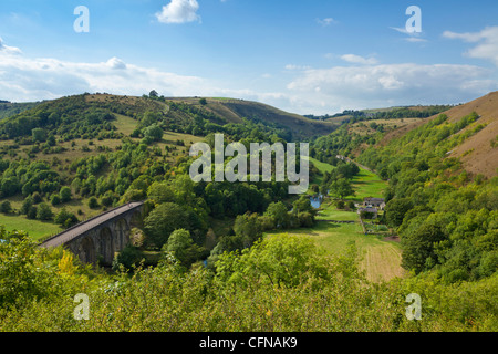 Dale Monsal et viaduc ferroviaire, parc national de Peak District, Derbyshire, Angleterre, Royaume-Uni, Europe Banque D'Images