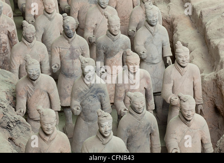 L'armée de guerriers en terre cuite, des puits Numéro 1, Xi'an, province du Shaanxi, Chine, Asie Banque D'Images