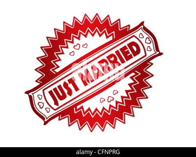 Juste marié rouge stamp imprimer Banque D'Images