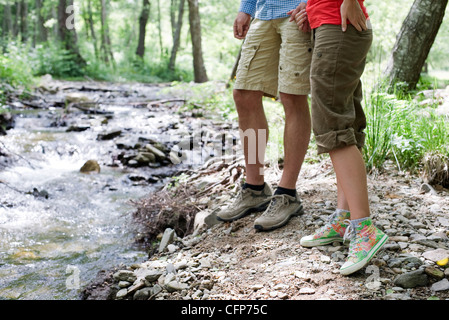 La randonnée le long de quelques cours d'eau dans les bois, low section Banque D'Images