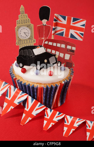 Célébration BRITANNIQUE LONDON CUPCAKE Banque D'Images