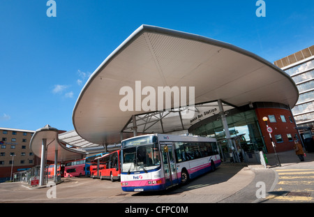 La gare routière de Norwich, Norfolk, Angleterre Banque D'Images