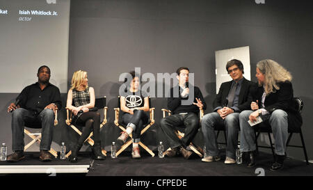 Isiah Whitlock Jr., Anne Heche, Alia Shawkat, Ed Helms, Miguel Arteta Rencontrez les cinéastes à l'Apple Store Soho 'Cedar Rapids' la ville de New York, USA - 08.02.11 Banque D'Images