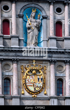 Belgique, Flandre orientale, Anvers, Grand-Place, Hôtel de Ville, façade Détail Banque D'Images