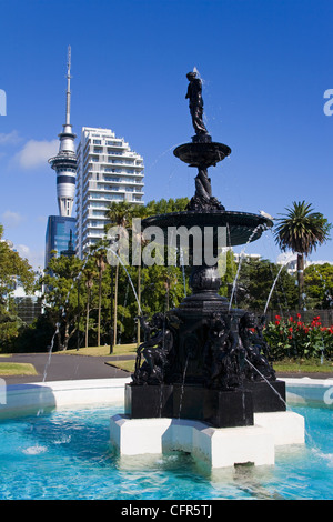 Fontaine dans l'Albert Park, Auckland, île du Nord, Nouvelle-Zélande, Pacifique Banque D'Images