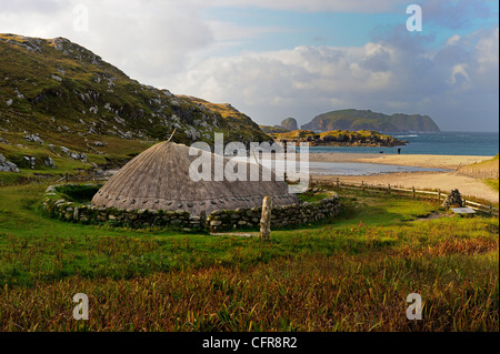 L'Âge du Fer Bosta House, Great Bernera Village de l'âge du Fer, Isle Of Lewis, Western Isles, Ecosse, Royaume-Uni, Europe Banque D'Images