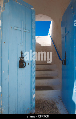 Entrée de l'église, Chania, Crète, îles grecques, Grèce, Europe Banque D'Images