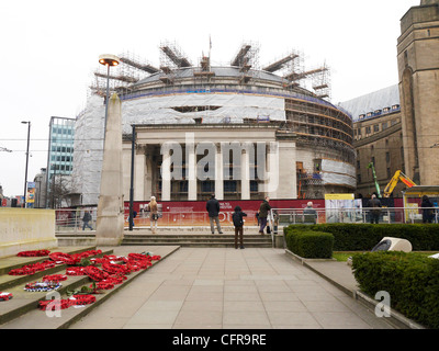 En cours de rénovation de la bibliothèque centrale de Manchester UK Banque D'Images