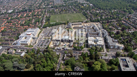 Image aérienne de l'hôpital Queen Mary's, Londres, au Royaume-Uni Banque D'Images