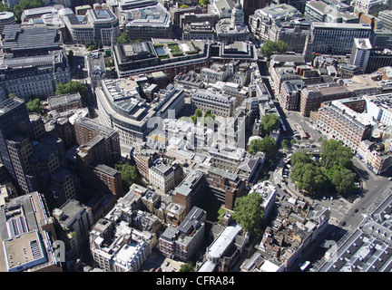 Vue aérienne de St Barts Hospital, Londres Banque D'Images