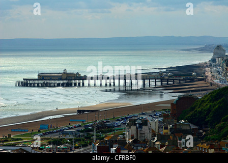 Vue de la vieille ville de Hastings East Hill, East Sussex, Angleterre - 2009 Banque D'Images