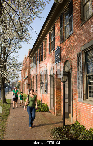 Les bâtiments en briques anciennes, Washington Street, Easton, Maryland, comté de Talbot, Eastern Shore Banque D'Images