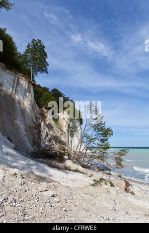 Falaise de craie sur l'île de Rügen sur la mer Baltique, Allemagne Banque D'Images