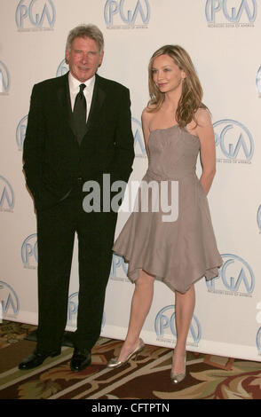 Jan 20, 2007 ; Hollywood, Californie, USA ; Acteurs HARRISON FORD et Calista Flockhart chez le producteur Guild Awards 2007 qui a eu lieu à l'hôtel Hyatt Regency Century Plaza Hotel. Crédit obligatoire : Photo par Paul Fenton/ZUMA Press. (©) Copyright 2007 by Paul Fenton Banque D'Images