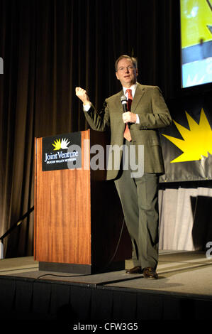 Feb 02, 2007 ; San José, USA ; Chef de la direction Eric Schmidt s'adresse à un rassemblement de la Silicon Valley d'affaires et aux leaders du San Jose McEnery Convention Center. Crédit obligatoire : Photo par Jérôme Brunet/ZUMA Press. (©) Copyright 2007 by Jerome Brunet Banque D'Images