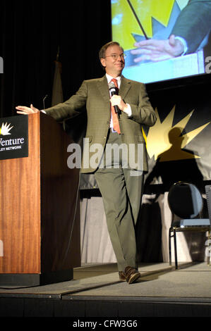 Feb 02, 2007 ; San José, USA ; Chef de la direction Eric Schmidt s'adresse à un rassemblement de la Silicon Valley d'affaires et aux leaders du San Jose McEnery Convention Center. Crédit obligatoire : Photo par Jérôme Brunet/ZUMA Press. (©) Copyright 2007 by Jerome Brunet Banque D'Images