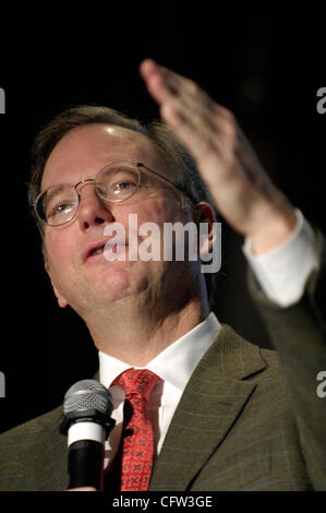 Feb 02, 2007 ; San José, USA ; Chef de la direction Eric Schmidt s'adresse à un rassemblement de la Silicon Valley d'affaires et aux leaders du San Jose McEnery Convention Center. Crédit obligatoire : Photo par Jérôme Brunet/ZUMA Press. (©) Copyright 2007 by Jerome Brunet Banque D'Images