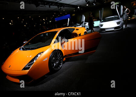 Une Lamborghini Murciélago LP 640 coupé est affichée à la new york international auto show, le jeudi 5 avril 2007. Le tout-roues motrices voiture a un 6,5 litre 12 cylindres moteur de puissance 640 Banque D'Images