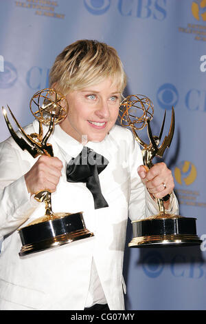 15 juin 2007 - Hollywood, CA, USA - ELLEN DEGENERES dans la salle de presse de la 34e édition des Prix Daytime Emmy lieu au Kodak Theatre à Hollywood. (Crédit Image : © Jérôme Ware/ZUMA Press) Banque D'Images