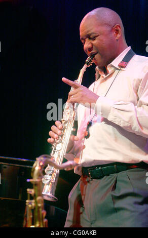 Le Branford Marsalis (saxophone et clarinette) à l'hôtel de ville au cours de JVC Jazz Festival 2007 (24e année) le 20 juin 2007. L'exécution avec lui ; Jeff 'Tain' Watts à la batterie Joey Calderazzo piano Eric revis à la basse Banque D'Images