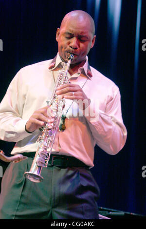 Le Branford Marsalis (saxophone et clarinette) à l'hôtel de ville au cours de JVC Jazz Festival 2007 (24e année) le 20 juin 2007. L'exécution avec lui ; Jeff 'Tain' Watts à la batterie Joey Calderazzo piano Eric revis à la basse Banque D'Images