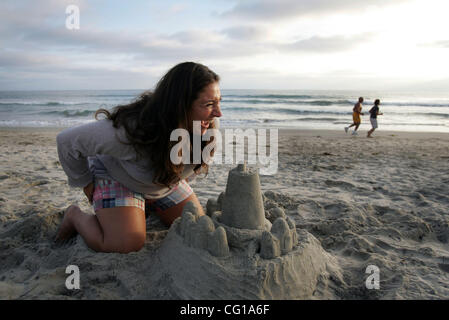 16 juillet 2007, Carlsbad, Californie, États-Unis. Jo Frost, la 'Super Nanny' aime être sur la plage quand elle n'est pas filmer l'émission de télévision. Tourné sur lundi, 16 juillet 2007. Crédit obligatoire : photo par Crissy Pascual/San Diego Union-Tribune. copyright 2007 San Diego Union Tribune. Banque D'Images