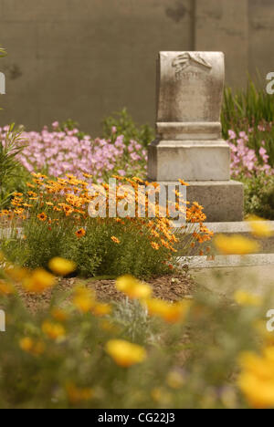 Sharon (cq, patricien de Tahoe Park) a fait de la région la plus ensoleillée, la section la plus chaude de l'ancien cimetière de la ville situé à Sacramento dans un paradis éternel, le 10 mai 2007. Sacramento Bee/ faible Florence Banque D'Images