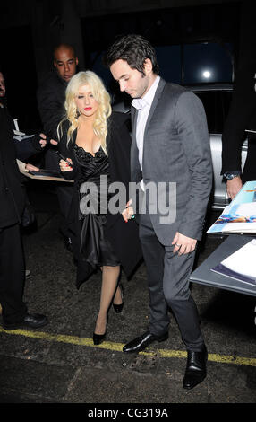 Christina Aguilera, 'Burlesque' UK Film Premiere après partie tenue au Floridita. Londres, Angleterre - 13.12.10 Banque D'Images