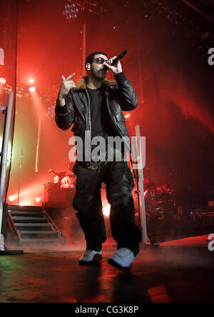 Le rappeur canadien, Drake, alias Aubrey Drake Graham effectuant à la Manchester Apollo. Manchester, Angleterre - 11.01.11 Banque D'Images