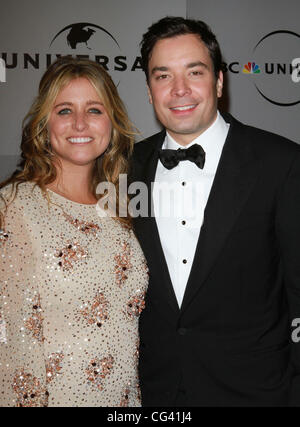 Jimmy Fallon (R) et femme producteur Nancy Juvonen NBC Universal's 68e Golden Globes After Party annuelle tenue à l'hôtel Beverly Hilton à Beverly Hills, Californie - 16.01.11 Banque D'Images