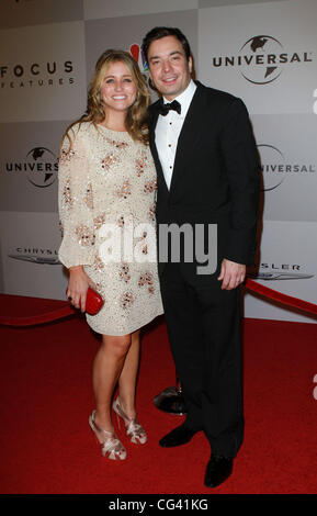 Jimmy Fallon (R) et femme producteur Nancy Juvonen NBC Universal's 68e Golden Globes After Party annuelle tenue à l'hôtel Beverly Hilton à Beverly Hills, Californie - 16.01.11 Banque D'Images