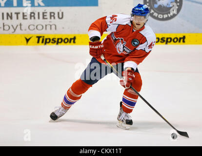 Le 24 août 2012. Match de hockey sur glace trophée européen, la Division de l'Est, CSOB Pojistovna HC Pardubice vs Brynas si à Pardubice, République tchèque. Jan Buchtele de Pardubice. (Photo/CTK Josef Vostarek) Banque D'Images