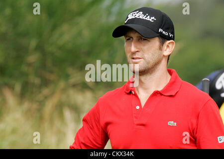 25.08.2012 Gleneagles, en Ecosse. Grégory BOURDY au cours de la troisième journée du championnat Johnnie Walker à Gleneagles de Golf. Banque D'Images