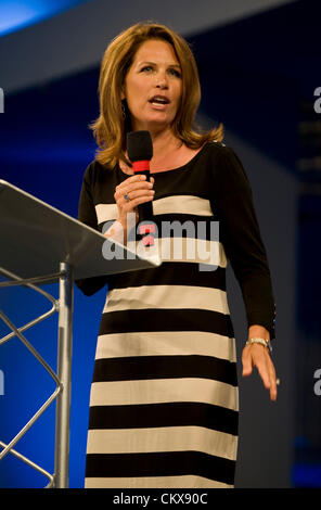 Le 26 août 2012 - Tampa, FL, USA - Sénatrice Michele Bachmann parle pendant le Tea Party-parrainé "Unity Rally 2012" à l'église de la rivière à la veille de la Convention nationale républicaine de 2012. Banque D'Images