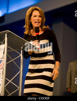 Le 26 août 2012 - Tampa, FL, USA - Sénatrice Michele Bachmann parle pendant le Tea Party-parrainé "Unity Rally 2012" à l'église de la rivière à la veille de la Convention nationale républicaine de 2012. Banque D'Images