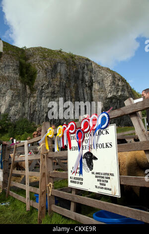 28 août 2012. Yorkshire UK : La 115e spectacle annuel Kilnsey & Sports sur vacances de banque Mardi, 28 août, 2012. Les Yorkshire Dales showpiece est organisée par la Société d'Agriculture Wharfedale près de Kilnsey Crag, 12 miles au nord de Skipton. Credit : Cernan Elias / Alamy Live News Banque D'Images