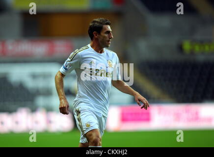 Stade Liberty, Swansea, Royaume-Uni. 28 août 2012. Sur la photo : Angel Rangel de Swansea. Capital One Cup, Swansea City FC v Barnsley au Liberty Stadium, dans le sud du Pays de Galles, Royaume-Uni. Credit : D Legakis / Alamy Live News Banque D'Images