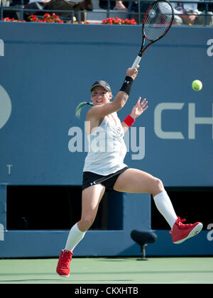 28.08.012. Flushing Meadows, New York, USA Bethanie Mattek Sands en action au cours de l'US Open Tennis Tournament à la Billie Jean King National Tennis Center de Flushing, New York. Banque D'Images