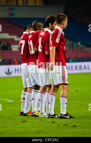 31 août 2012, Cracovie (pol. Cracovie, Pologne) - Troisième série d'Extraleague de football polonais. Wisla joueurs lors de Wisla Cracovie v Polonia Warszawa match. Wisla est défait 1:3 par Polonia. Banque D'Images