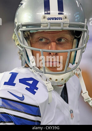 29 août 2012 - Arlington, Texas, United States of America - Dallas Cowboys wide receiver Cole Beasley (14) en action lors de la pré-saison match entre les dauphins de Miami et les Cowboys de Dallas au Cowboys Stadium à Arlington, au Texas. Dallas Miami défaites 30 à 13. (Crédit Image : © Dan Wozniak/ZUMAPRESS.com) Banque D'Images