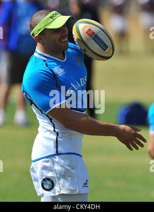 JOHANNESBURG, AFRIQUE DU SUD - 01 septembre, Bryan Habana au cours de l'équipe nationale de rugby sud-africain et session sur le terrain à la conférence de presse Sur kes 01 septembre 2012 à Johannesburg, Afrique du Sud Photo De Duif du Toit / Images Gallo Banque D'Images