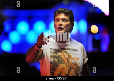 JOHANNESBURG, AFRIQUE DU SUD : David Hasselhoff à l'Avastar de nuit sur 1 Septembre 2012 à Johannesburg, Afrique du Sud. Hasselhoff effectuée au club dans le cadre de leur but de Baywatch Beach Party. (Photo par Gallo Images / Foto24 / Lucky Maibi) Banque D'Images