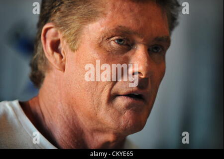 JOHANNESBURG, AFRIQUE DU SUD : David Hasselhoff à l'Avastar de nuit sur 1 Septembre 2012 à Johannesburg, Afrique du Sud. Hasselhoff effectuée au club dans le cadre de leur but de Baywatch Beach Party. (Photo par Gallo Images / Foto24 / Lucky Maibi) Banque D'Images