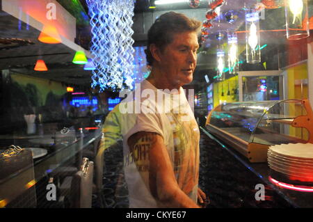 JOHANNESBURG, AFRIQUE DU SUD : David Hasselhoff à l'Avastar de nuit sur 1 Septembre 2012 à Johannesburg, Afrique du Sud. Hasselhoff effectuée au club dans le cadre de leur but de Baywatch Beach Party. (Photo par Gallo Images / Foto24 / Lucky Maibi) Banque D'Images