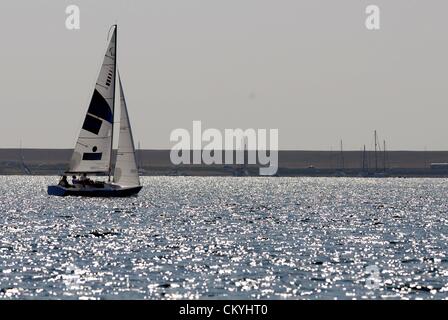 Jeux Paralympiques de Londres 2012 : Voile Course Sonar 06th Septembre, 2012 Photo par : DORSET MEDIA SERVICE Banque D'Images