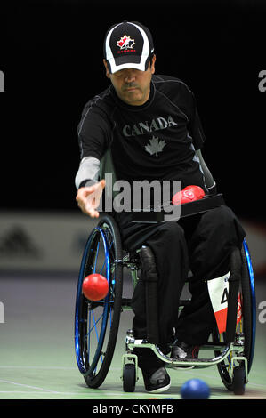 Stratford, London, UK. 4e septembre 2012. Marco Dispaltro du Canada en action au cours de la Boccia les paires mixtes BC4 le jour 6 de les Jeux Paralympiques de Londres 2012 à l'ExCel Centre. Banque D'Images