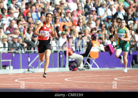 23.07.2010 Londres, Angleterre. Stade olympique. Women's 400m T37 série 1 la chaleur. Neda Bahi (TUN) en action au cours de jour 8 des Jeux Paralympiques du Stade Olympique. Banque D'Images