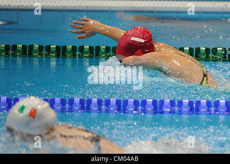 23.07.2010 Londres, Angleterre. Centre aquatique. Women's 200m IM-SM9. Paulina Wozniak (POL) en action au cours de jour 8 des Jeux paralympiques d'Arena. Banque D'Images